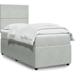 vidaXL Ramsäng Med Madrass Ljusgrå 100x200 cm Kontinentalsäng