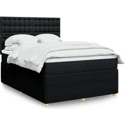 vidaXL Med Madras 160x200 cm Stof Sort Kontinentalseng 160x200cm
