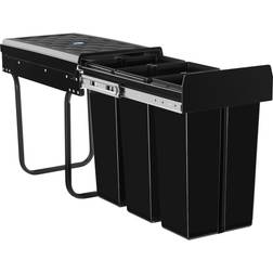 tectake Sopsortering Ashlyn 3-kärl 30L Svart 30L