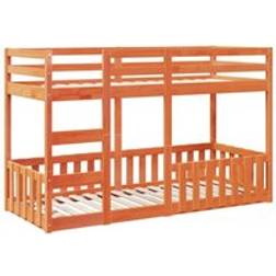 vidaXL Wax 75x190 cm Brown Bunk Bed