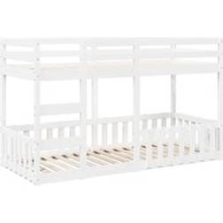 vidaXL Vit 80x200 cm Massiv Furu Våningssäng