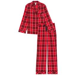 Victoria's Secret Flannel Long Pajama Set - Lipstick Lovely Plaid