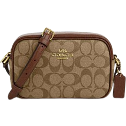 Coach Mini Jamie Camera Bag In Signature Canvas - Gold/Khaki Saddle