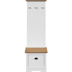 vidaXL With Hooks Bodo White And Brown Hallway Furniture & Accessory