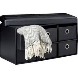 B2X Bænk Med Opbevaring Black Storage Bench 76x38cm