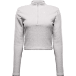 Nike Sportswear Phoenix Plush Women's Slim Long Sleeve Cozy Fleece 1/2 Zip Top - Light Orewood Brown/Sail