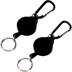 Evermart Keychain With Retractable Yoyo String 2-packs - Black