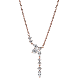 Pandora Sparkling Herbarium Cluster Drop Collier Necklace - Rose Gold/Transparent