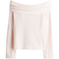 H&M Off The Shoulder Jumper - Light Pink