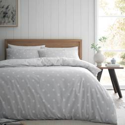 Catherine Lansfield Brushed Polka Dot Påslakan Grå (230x220cm)