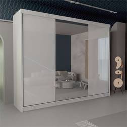 Ivy Bronx Mansfield Free Standing High Gloss Mirror Door Wardrobe