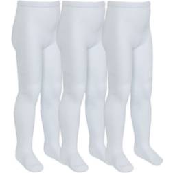 Sock Snob Girl's Soft Plain Bamboo School Tights 3-pack - White