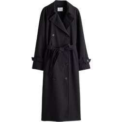 H&M Double Breasted Trench Coat - Black