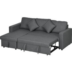 Homcom Couch with Reversible Chaise Dark Grey Sofa 229cm 3 Seater