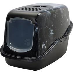 Savic Nestor Marble Cat Litter Box 56x39x38.5cm Black/White