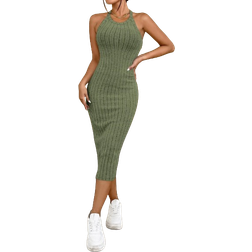 Shein Essnce Solid Halter Neck Bodycon Dress