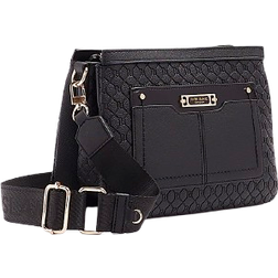 River Island Embossed Monogram Cross Body Bag - Black