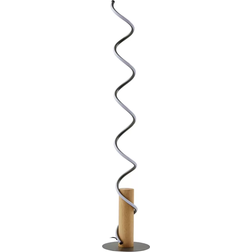 Lindby LED Spiraali Grey/Light Wood Golvlampa 133cm