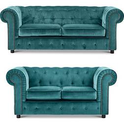 Furnishings For Less UK Ashbourne Teal Sofa 206cm 2pcs 2 Seater, 3 Seater