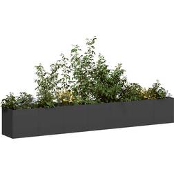 vidaXL Odlingslåda Svart 280 x 40 x 40 cm Kallvalsat Stål 40x40x40cm 40x400x40cm