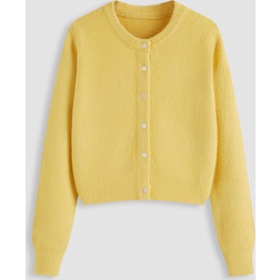 Cider Wool-blend Round Neckline Knitted Cardigan - Solid