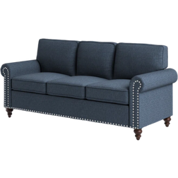 Lark Manor Anylia Blue Linen Blend Sofa 78" 3 Seater