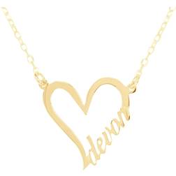 QVC Personalized Heart Name Necklace - Gold