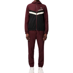 Lacoste Diamond Taffeta Tennis Tracksuit - Bordeaux/Black/White