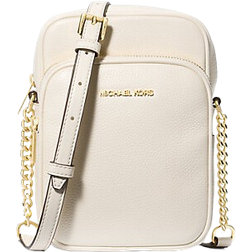 Michael Kors Jet Set Travel Medium Pebbled Leather Crossbody Bag - Natural