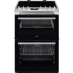 AEG SteamBake CCX6740ACM 60cm Electric Cooker Stainless Steel, White