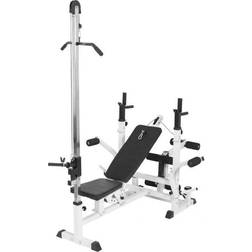 Gorilla Sports Weight Bench With Lat Pulldown Tower