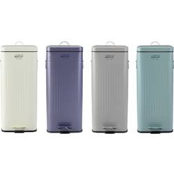 Charles Bentley Steel Square Retro Kitchen Pedal Waste Bin 30L
