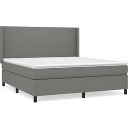 vidaXL Ramsäng Med Madrass Mörkgrå 180x200 cm Kontinentalsäng