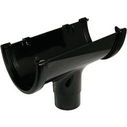FloPlast Black Hi-Cap Half Round Gutter Outlet 142mm