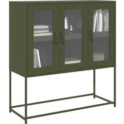 vidaXL Skab 100.5 x 39 x 107 cm Koldvalset Stål Olivengrøn Skænk