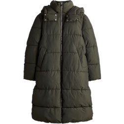 H&M Water Repellent Puffer Coat - Dark Khaki Green