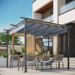 Dakota Fields Metal Pergola 3m x 3m Grey