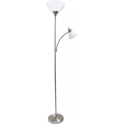 Creekwood Home Essentix Brushed Nickel/White Floor Lamp 71.5"