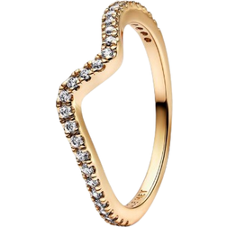 Pandora Sparkling Wave Ring - Gold/Transparent
