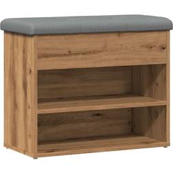 vidaXL 857630 Artisan Oak/Light Grey Shoe Rack 62x50cm
