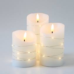 LED Block White/Gold LED-lys 15cm 3stk