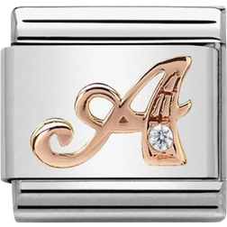 Nomination Composable Classic Link Letter A Charm - Silver/Rose Gold/Transparent