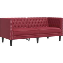 vidaXL Faux Leather Wine Red Soffa 174cm 2-sits