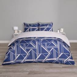 OHS Abstract Geometric Duvet Cover Blue, Grey (200x135cm)