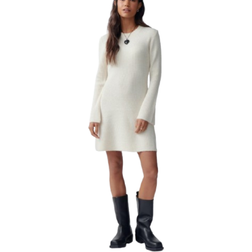 Gina Tricot A Line Knitted Dress - Warm White