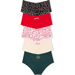 PINK No Show Cheeky Panties 5-pack - Holiday Pack