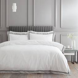 Bianca Cotton Mayfair Påslakan Silver, Vit (260x220cm)