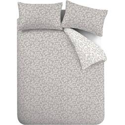 Catherine Lansfield Grace Floral Leaf Bettbezug Grau, Weiß (200x135cm)