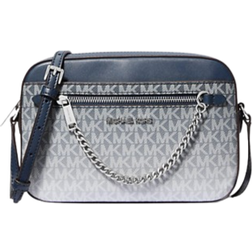 Michael Kors Jet Set Large Ombré Signature Logo Crossbody Body - Navy