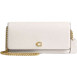 Coach Evie Long Wallet With Chain - Brass/Chalk